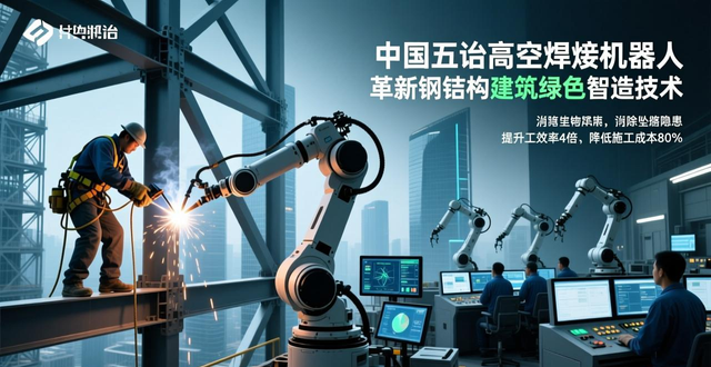 中国五冶高空焊接机器人，革新钢结构建筑绿色智造技术