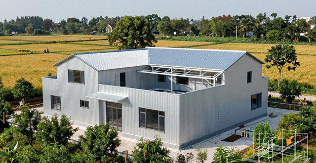 农村重钢别墅建造_钢结构_老宅翻新庭院设计