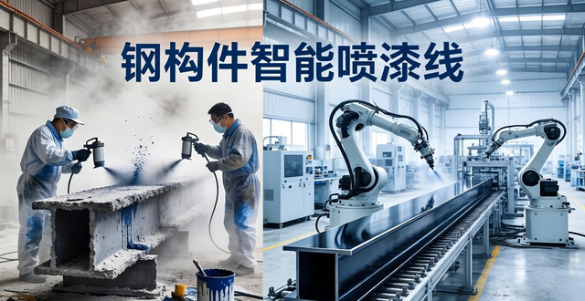 传统钢构件喷漆痛点_钢构_智能钢构喷漆线