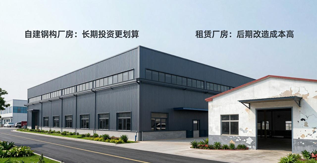 租赁厂房与自建厂房对比_钢构_中型民营企业自建钢结构厂房