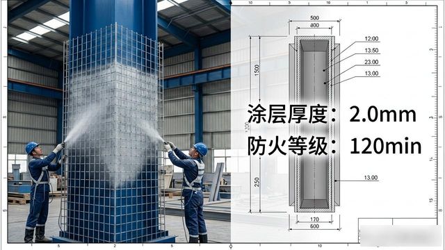 钢柱钢梁防火厚度包覆做法_06SG501民用建筑钢结构防火构造_钢结构